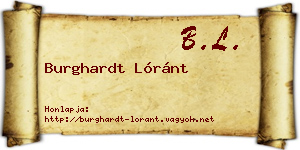 Burghardt Lóránt névjegykártya